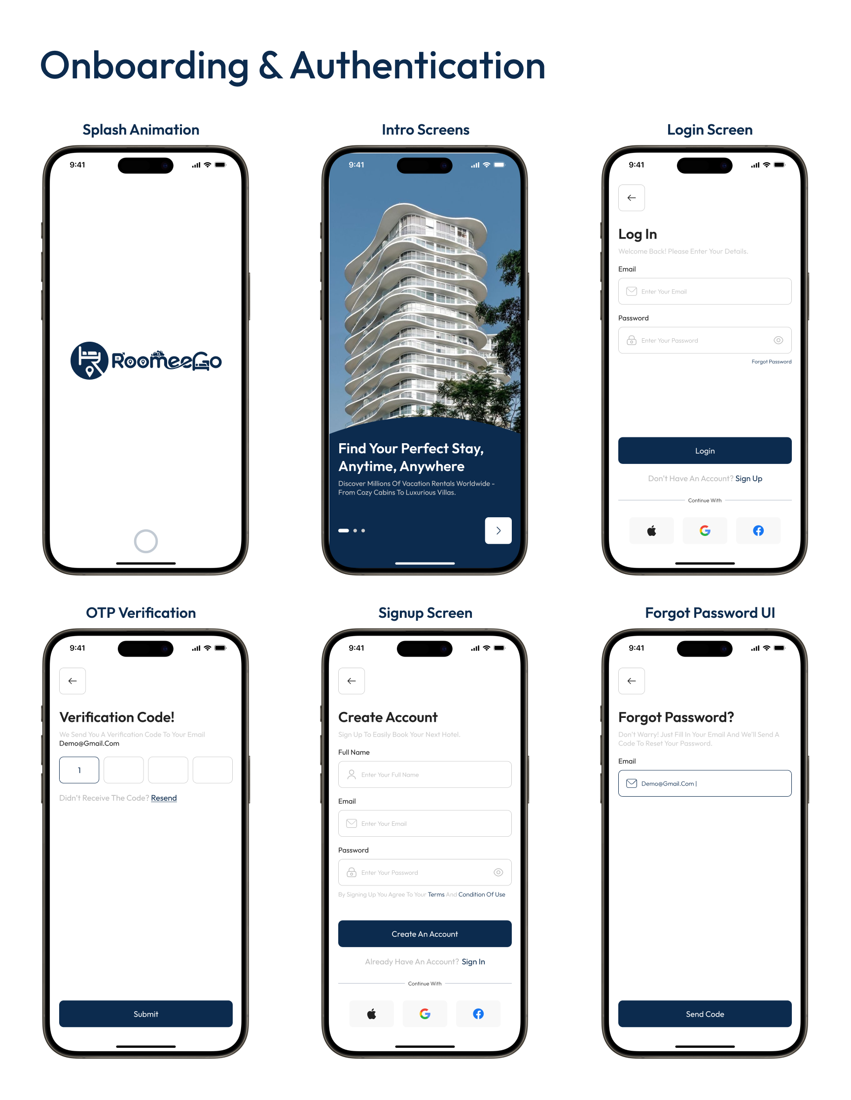 RoomeeGo – Hotel, Villa & Apartment Booking Flutter UI Kit (Modern & Minimal, 40 Screens)